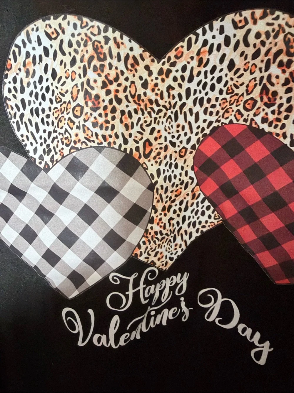Women’s  Black Valentine’s Day Heart Graphic Tee